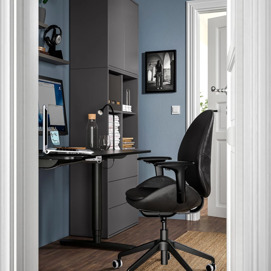 Офисный стул - IKEA HATTEFJÄLL/HATTEFJALL, 68x68x114см, черный, ХАТТЕФЬЯЛЛ ИКЕА (изображение №3)