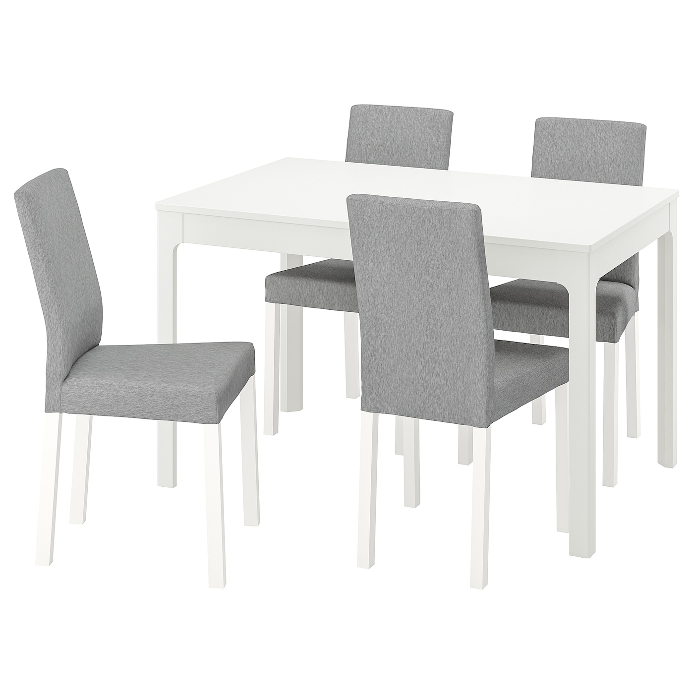 Стол и 4 стула - IKEA EKEDALEN/KÄTTIL/KATTIL/ЭКЕДАЛЕН/КЭТТИЛ ИКЕА, 120/180х80 см, белый/серый