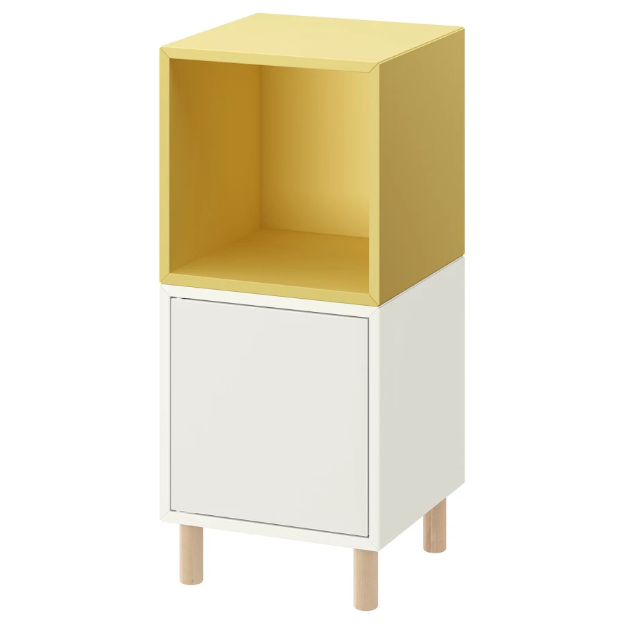Комбинация для хранения - EKET IKEA/ ЭКЕТ ИКЕА,  80х70х35 см,  желтый/белый (изображение №1)