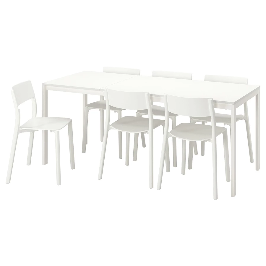 Кухонный стол - VANGSTA/JANINGE IKEA/ВАНГСТ/ЙАНИНГЕ ИКЕА, 120х180 см, белый (изображение №1)