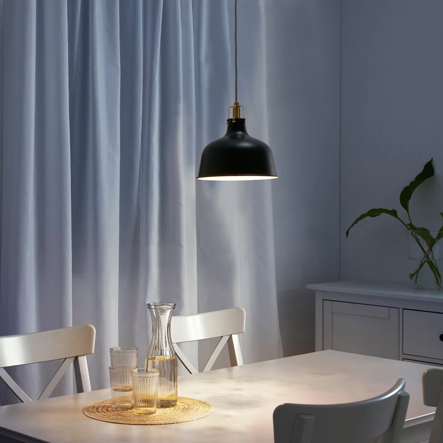 Подвесной светильник - RANARP IKEA / РАНАРП ИКЕА, 23 см, черный (изображение №2)