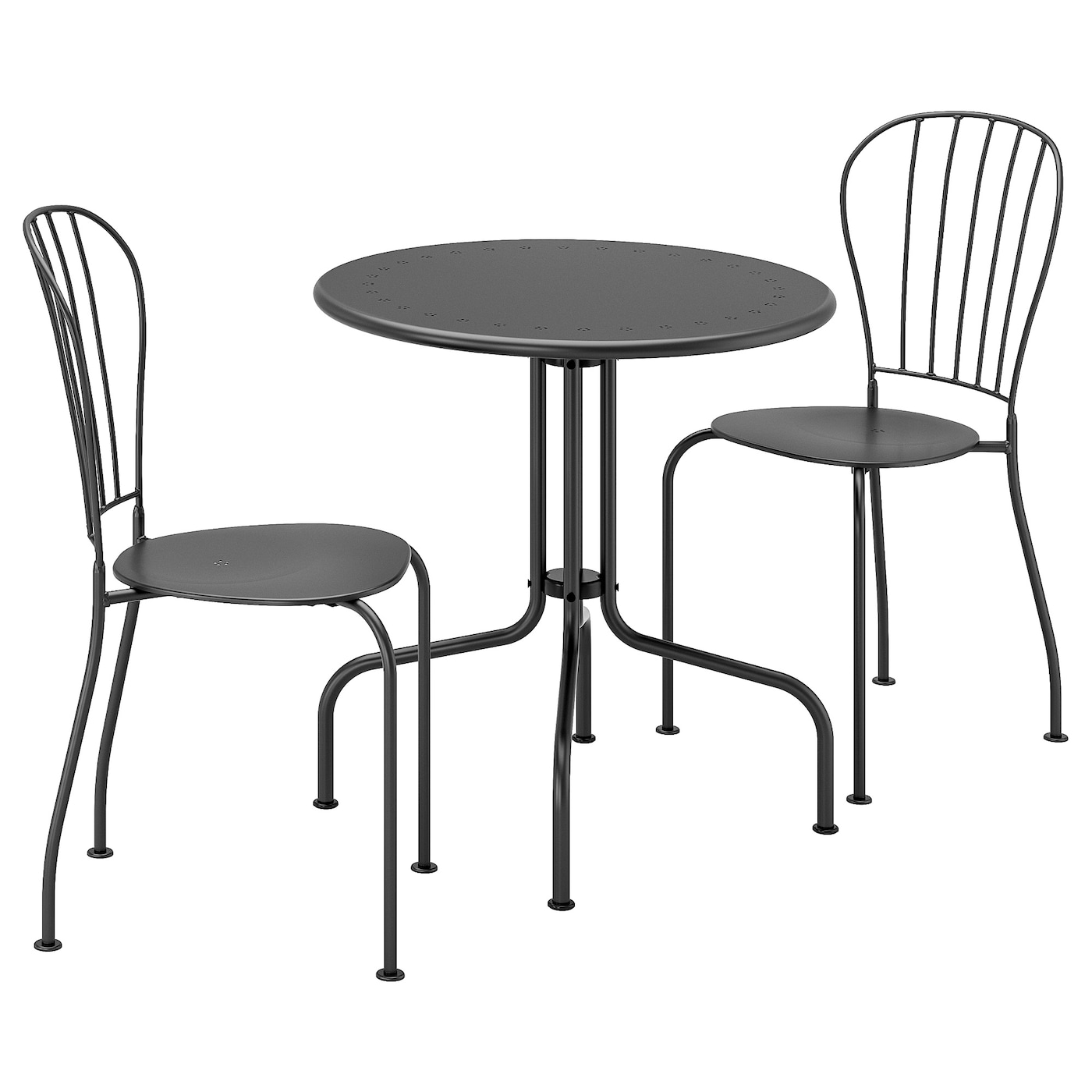 Комплект стол+2стула - IKEA LÄCKÖ/LACKO/ЛЭККО ИКЕА,71,5х69 см, черный