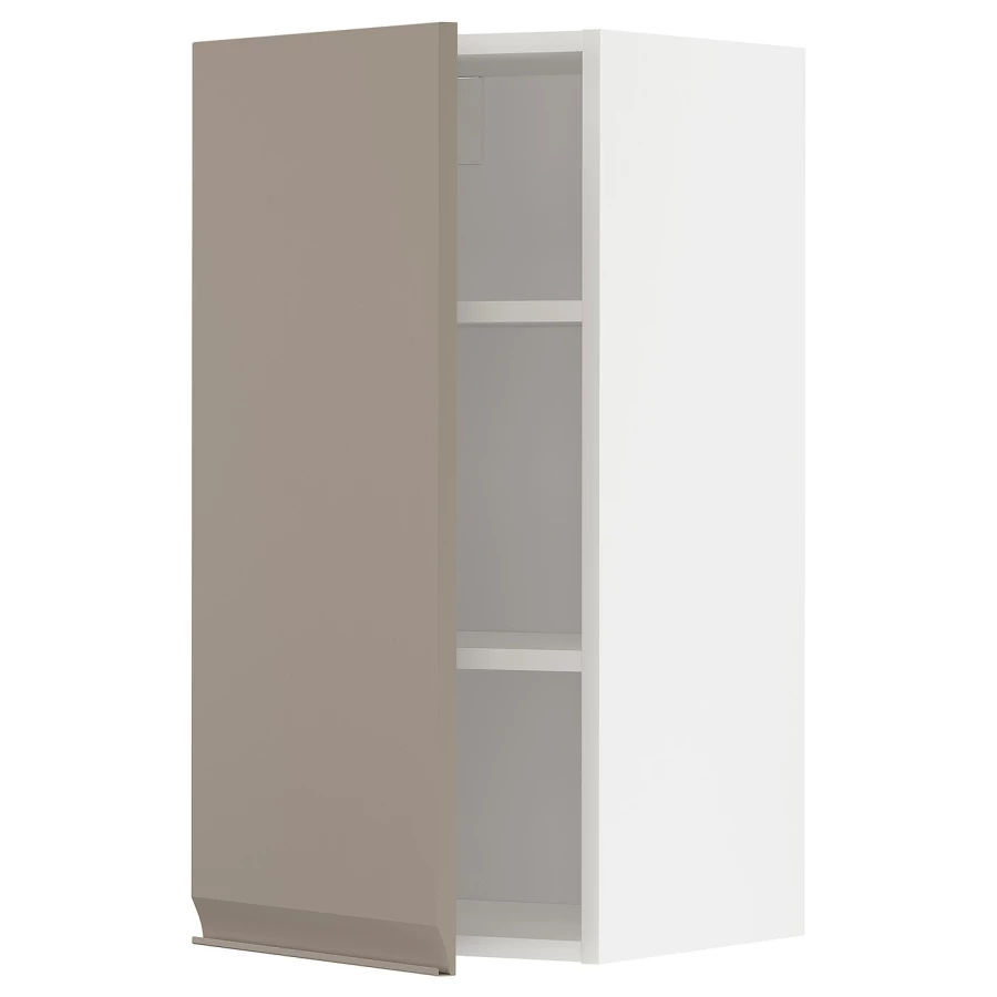 Навесной шкаф с полкой - METOD IKEA/ МЕТОД ИКЕА, 80х40 см, белый/светло-коричневый (изображение №1)