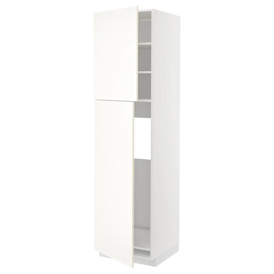 Высокий кухонный шкаф - IKEA METOD/МЕТОД ИКЕА, 220х60х60 см, белый (изображение №1)