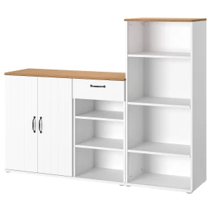 Шкаф - SKRUVBY IKEA/ СКРУВБИ ИКЕА, 180х140 см, белый/под беленый дуб