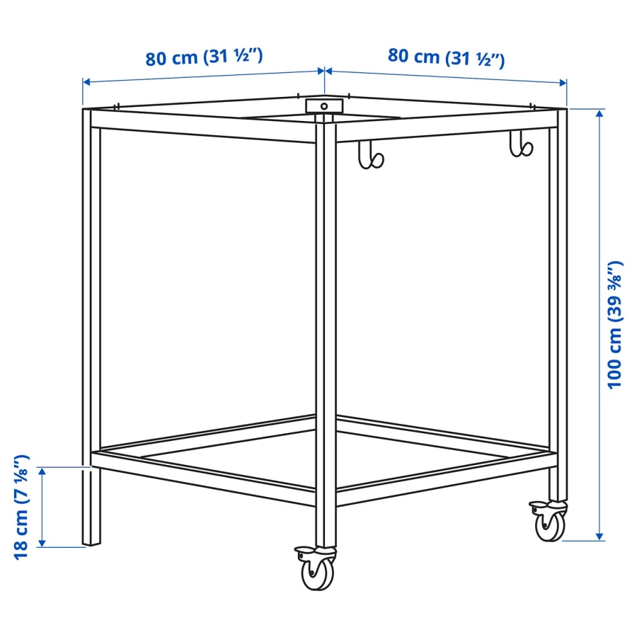 Основание столешницы - IKEA TROTTEN/ТРОТТЕН ИКЕА, 100х80х80 см, белый (изображение №6)