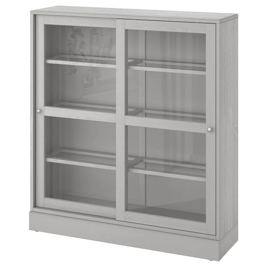 Шкаф-витрина - HAVSTA IKEA/ ХАВСТА ИКЕА, 134х121 см, серый (изображение №1)