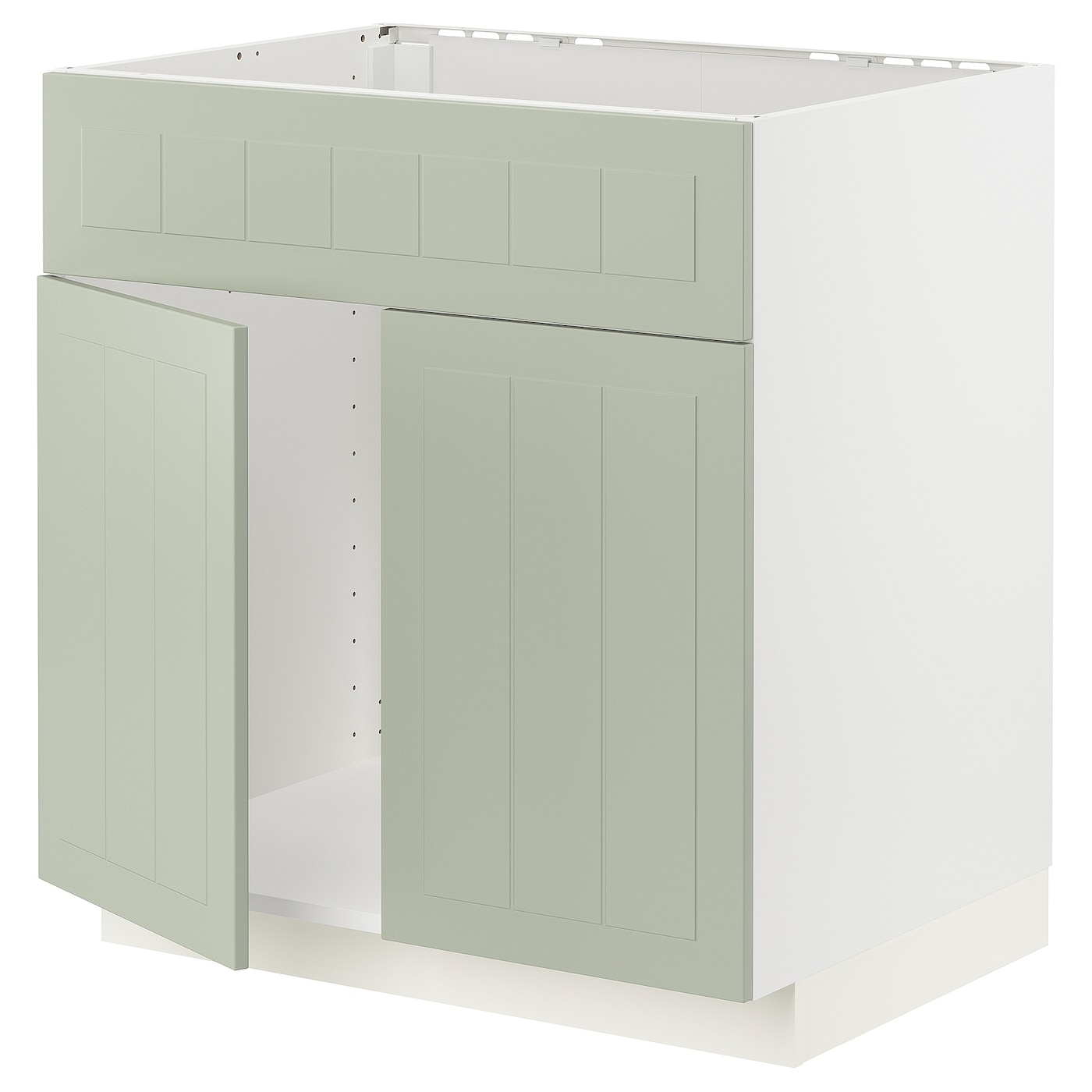Напольный шкаф - METOD IKEA/ МЕТОД ИКЕА,  88х80 см, белый/светло-зеленый