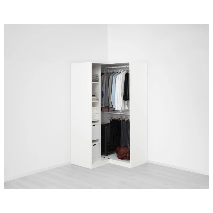Угловой шкаф - IKEA PAX/GRIMO, белый, 111-111x201 см, ПАКС/ГРИМО ИКЕА (изображение №3)
