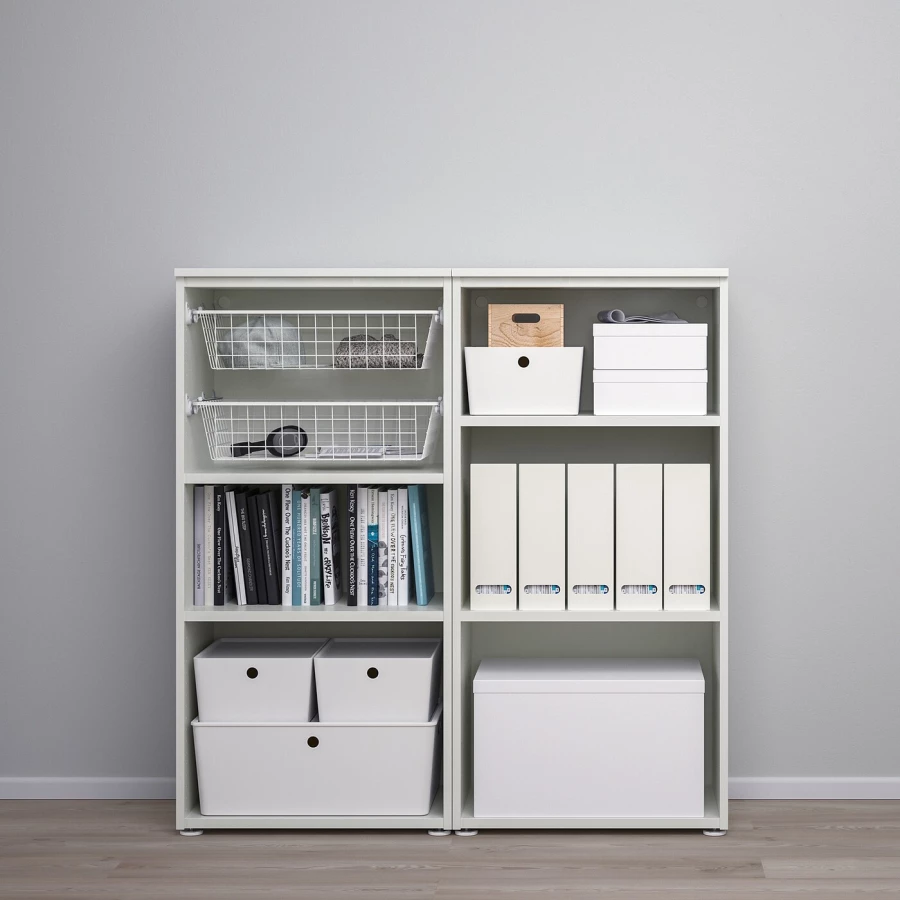 Шкаф с 2 раздвижными дверями - IKEA PLATSA/ПЛАТСА ИКЕА, 41,8х120х122,9 см, белый/темно серый (изображение №4)