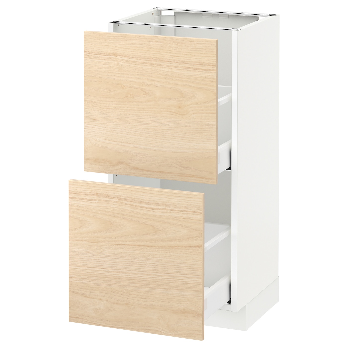 Напольный кухонный шкаф  - IKEA METOD MAXIMERA, 88x39x40см, белый/светлый бамбук, МЕТОД МАКСИМЕРА ИКЕА