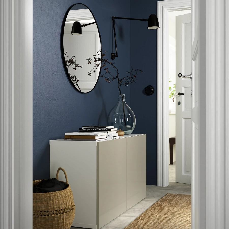 Комбинация для хранения - IKEA BESTÅ/BESTA/БЕСТА/БЕСТО ИКЕА, 120x42x65 см, серый, (изображение №3)