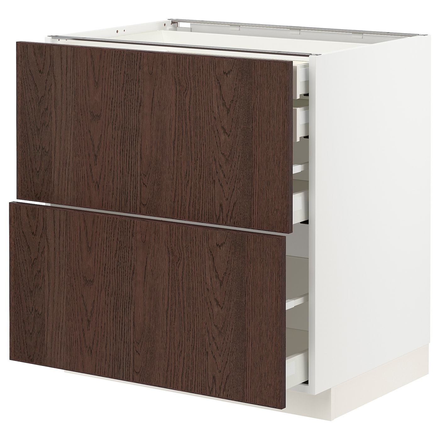 Напольный кухонный шкаф  - IKEA METOD MAXIMERA, 88x61,6x80см, белый/коричневый, МЕТОД МАКСИМЕРА ИКЕА