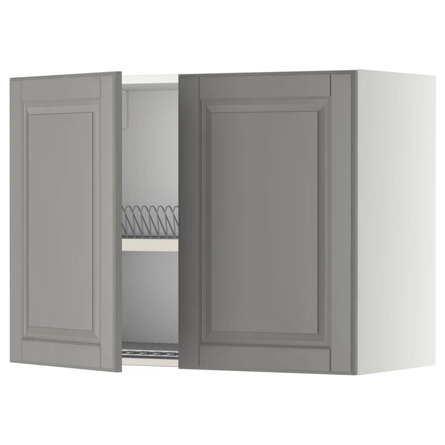 Навесной шкаф с сушилкой - METOD IKEA/ МЕТОД ИКЕА, 60х80 см, белый/серый (изображение №1)