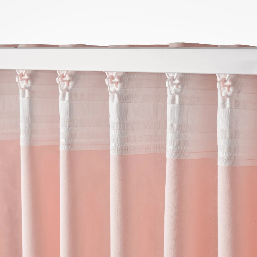 Штора, 2 шт. - IKEA MOALISA, 300х145 см, розовый, МОАЛИСА ИКЕА (изображение №3)
