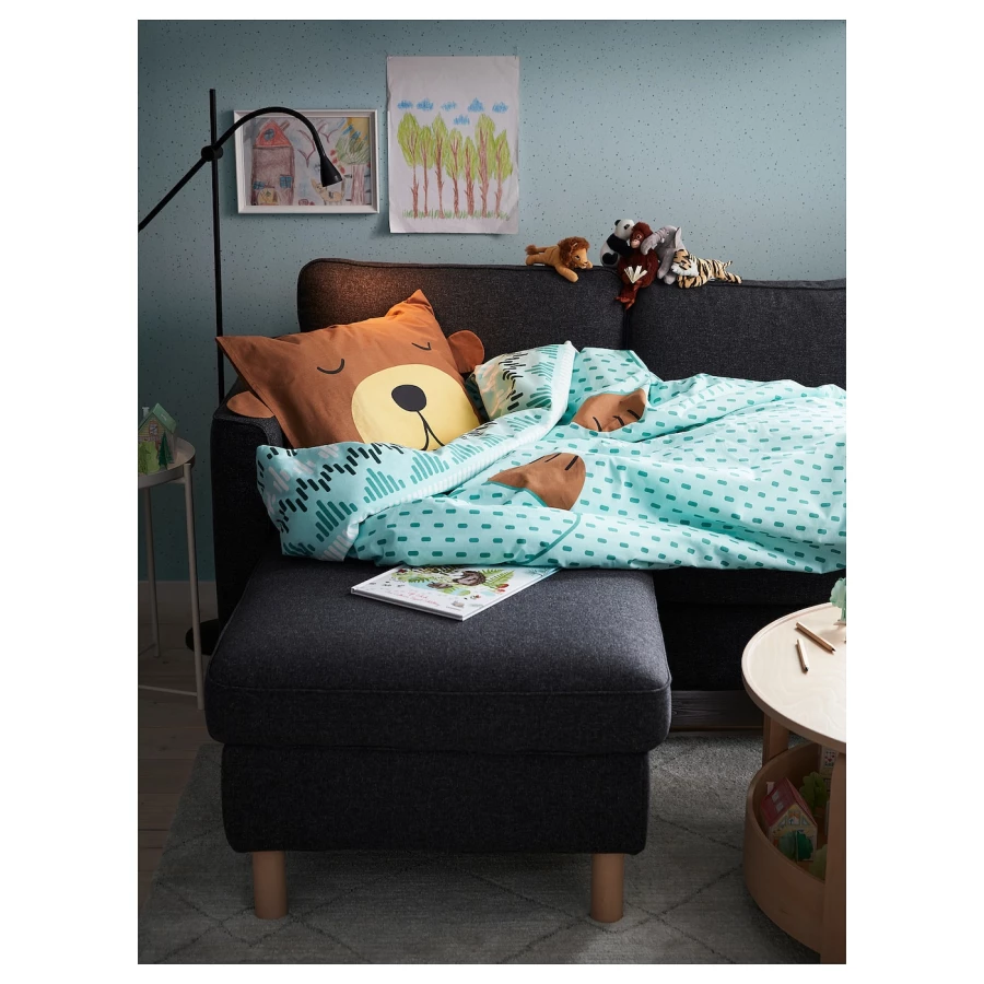 2-местный диван и шезлонг - IKEA PÄRUP/PARUP, 86x148x235см, черный, ПЭРУП ИКЕА (изображение №2)
