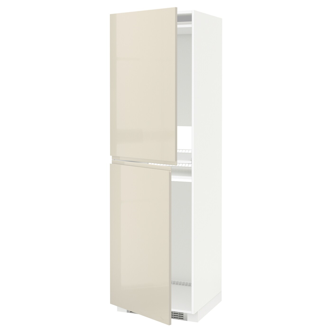 Высокий кухонный шкаф - IKEA METOD/МЕТОД ИКЕА, 200х60х60 см, белый/бежевый глянцевый