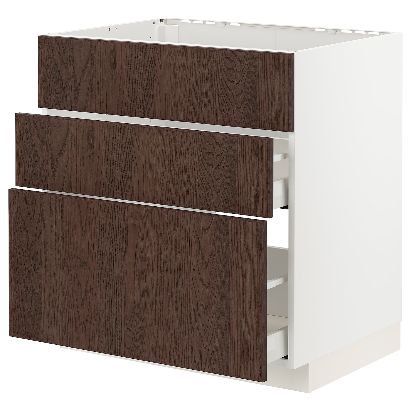 Напольный кухонный шкаф  - IKEA METOD MAXIMERA, 88x62x80см, белый/темно-коричневый, МЕТОД МАКСИМЕРА ИКЕА