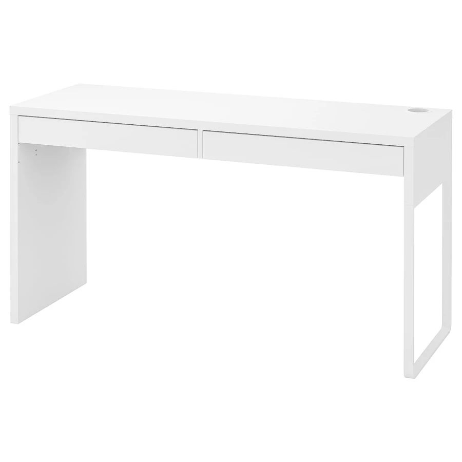 Письменный стол с ящиками - IKEA MICKE, 142x50 см, белый, МИККЕ ИКЕА (изображение №1)