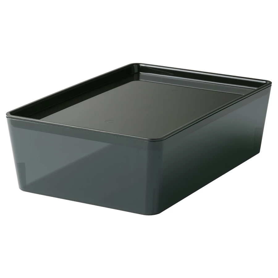 Коробка с крышкой - KUGGIS IKEA/  КУГГИС ИКЕА, 18x26x8 см, черный (изображение №1)