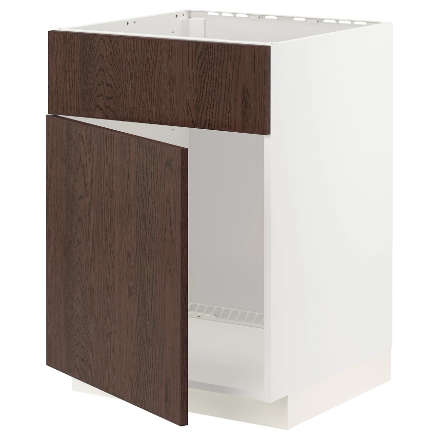 Шкаф  - IKEA METOD, 88x62x60см, белый/темно-коричневый, МЕТОД ИКЕА (изображение №1)