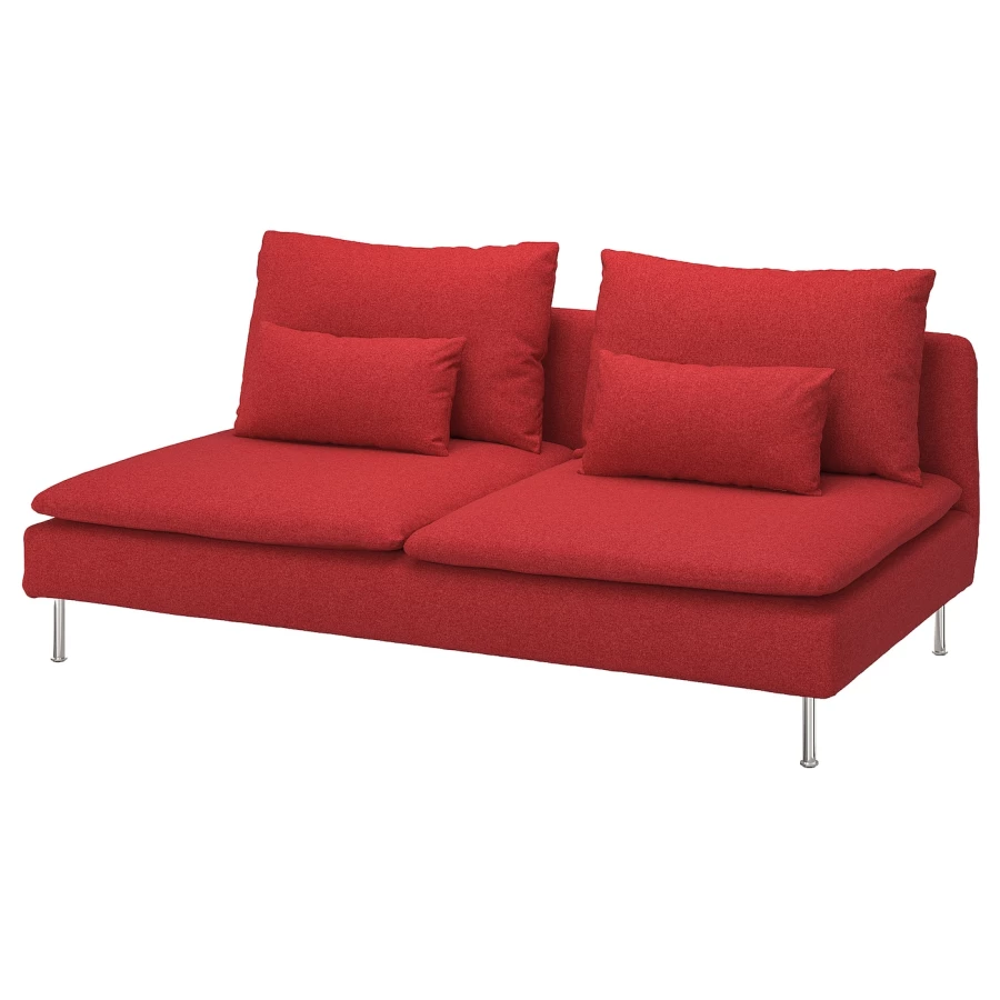 3-местный диван - IKEA SÖDERHAMN/SODERHAMN/СЁДЕРХАМН ИКЕА, 186х69х99 см, красный (изображение №1)