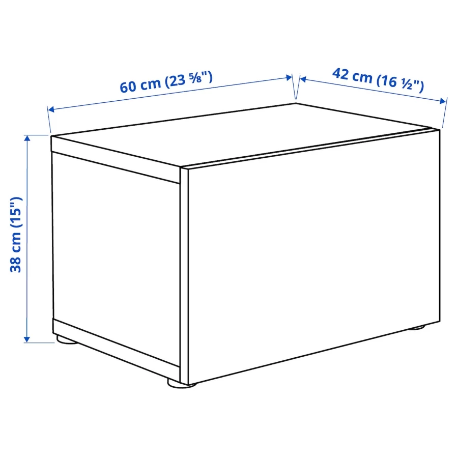Шкаф-витрина - BESTÅ / BESTА IKEA/  БЕСТА ИКЕА,  60х38 см, белый/ под беленый дуб (изображение №3)