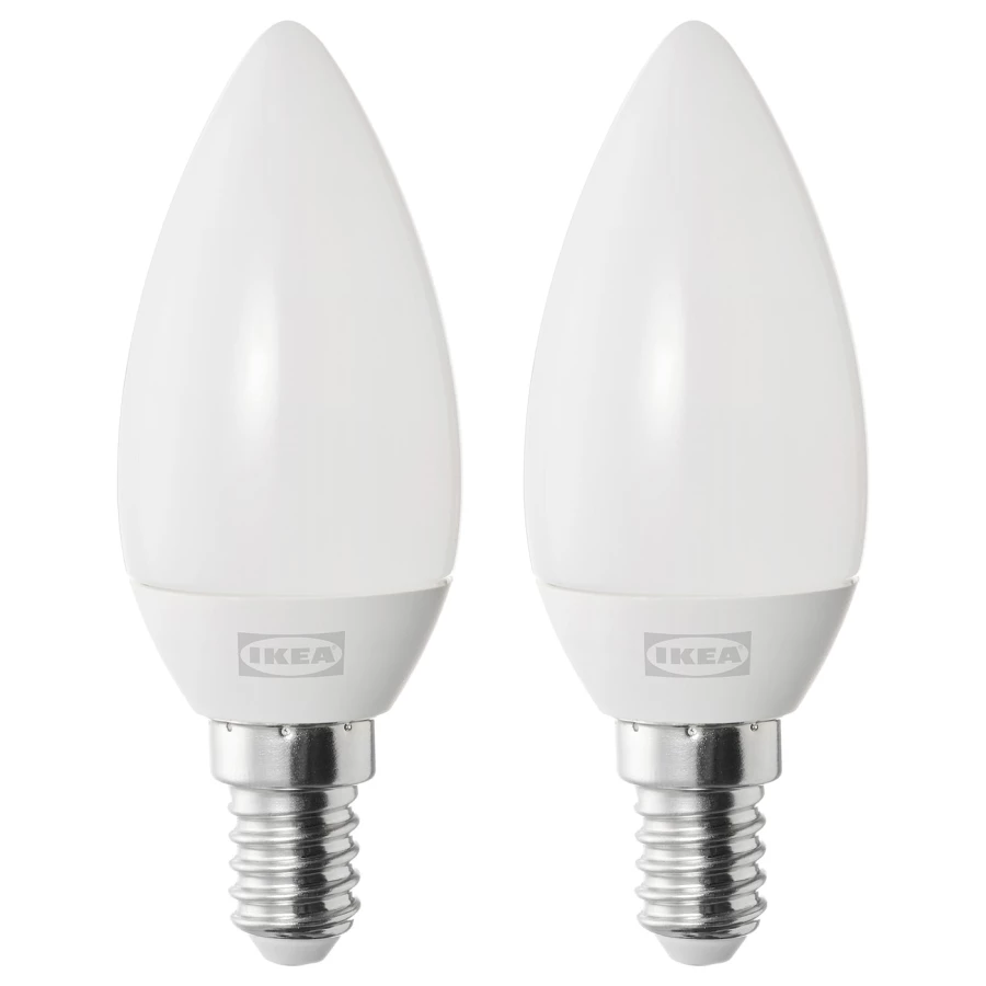 Светодиодная лампа E14 - IKEA LUNNOM/ЛУННОМ ИКЕА, 3,5 см, 2 шт (изображение №1)