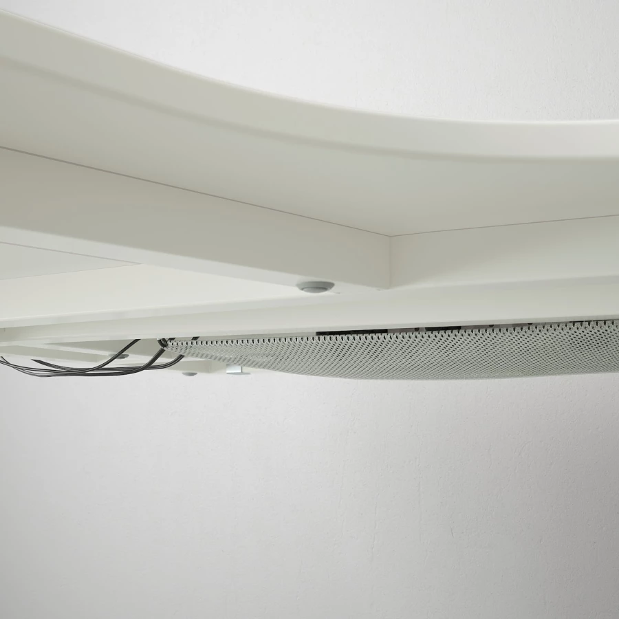 Письменный стол угловой левый - IKEA BEKANT, 160х110х65-85 см, белый, БЕКАНТ ИКЕА (изображение №3)