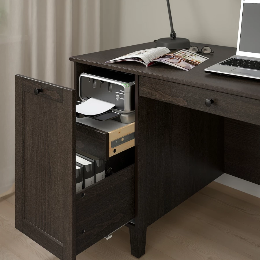 Письменный стол с ящиками - IKEA IDANÄS/IDANAS/ИДАНЭС/ИДАНАС ИКЕА, 152х70 см, коричневый (изображение №5)