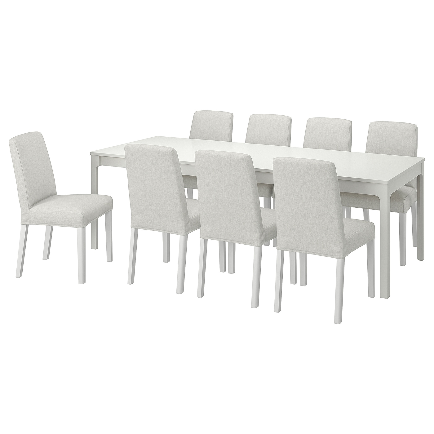 Стол и 8 стула - EKEDALEN / BERGMUND IKEA/ ЭКАДАЛЕН /БЕРГМУНД ИКЕА, 240/180 см, белый