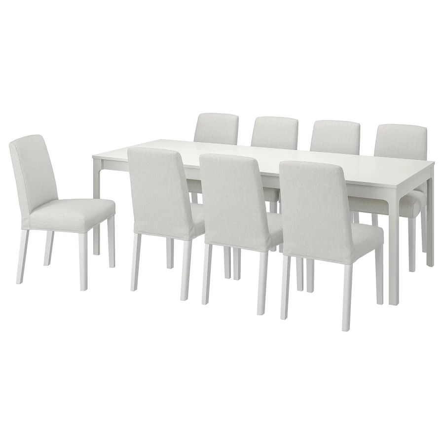 Стол и 8 стула - EKEDALEN / BERGMUND IKEA/ ЭКАДАЛЕН /БЕРГМУНД ИКЕА, 240/180 см, белый (изображение №1)