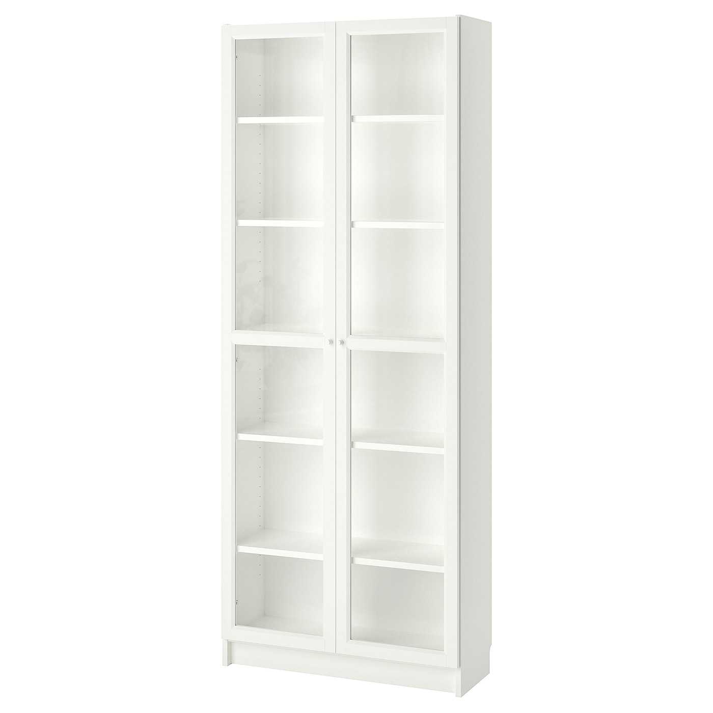 Книжный шкаф со стеклянной дверцей - BILLY/OXBERG IKEA/БИЛЛИ/ОКСБЕРГ ИКЕА, 30х80х202 см, белый
