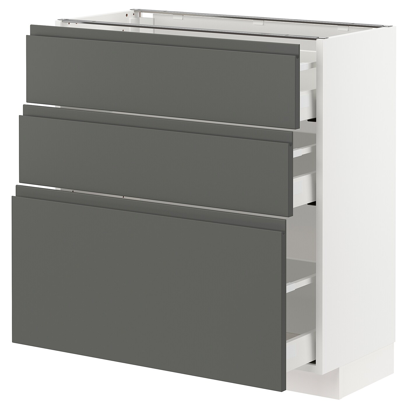 Напольный кухонный шкаф  - IKEA METOD MAXIMERA, 88x39x80см, белый/серый, МЕТОД МАКСИМЕРА ИКЕА