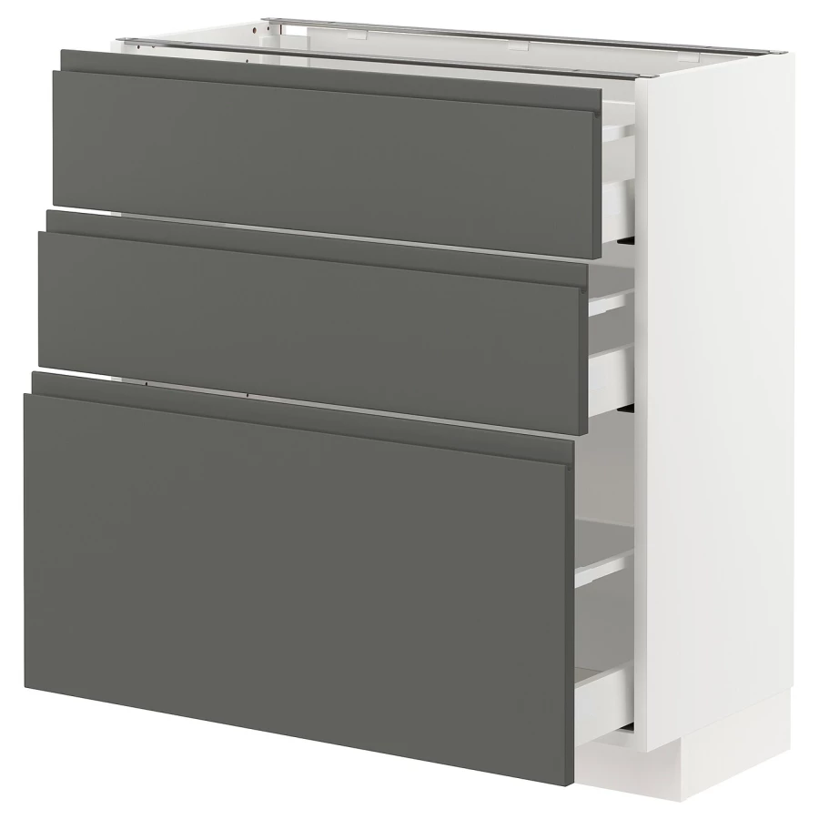 Напольный кухонный шкаф  - IKEA METOD MAXIMERA, 88x39x80см, белый/серый, МЕТОД МАКСИМЕРА ИКЕА (изображение №1)