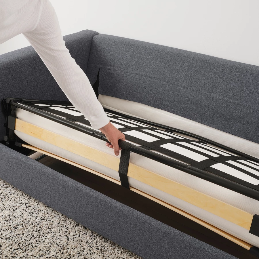 3-местный диван с шезлонгом - IKEA VIMLE, 98x261см, темно-серый, ВИМЛЕ ИКЕА (изображение №5)
