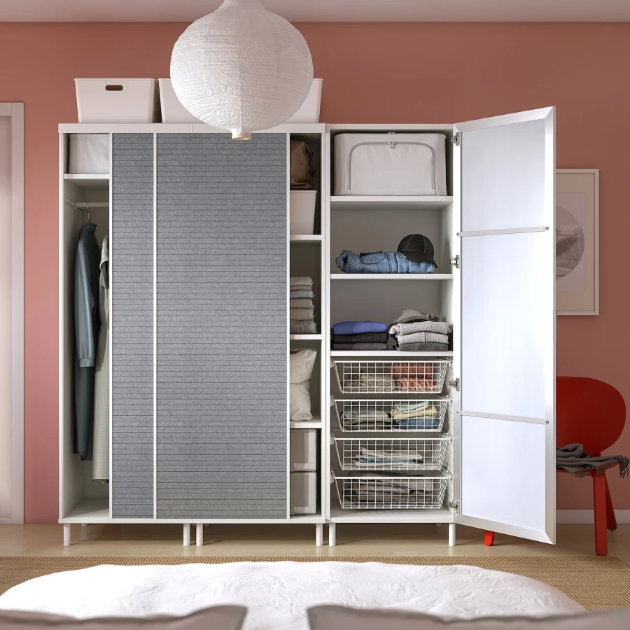 Шкаф 2-дверный - IKEA PLATSA/ПЛАТСА ИКЕА, 180х191х57 см, белый/темно-серый (изображение №4)