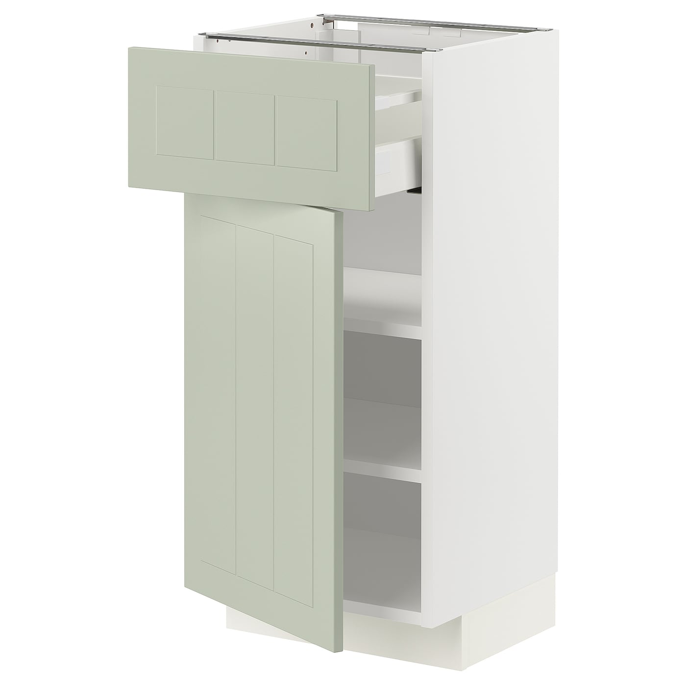 Напольный шкаф - METOD / MAXIMERA IKEA/ МЕТОД/ МАКСИМЕРА ИКЕА,  40х88 см, белый/светло-зеленый