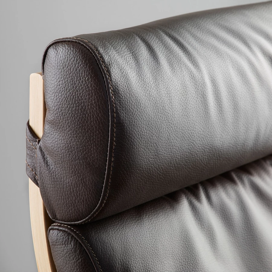 Кресло-качалка - IKEA POÄNG/POANG/ПОЭНГ ИКЕА, 68х94х95 см, коричневый (изображение №4)