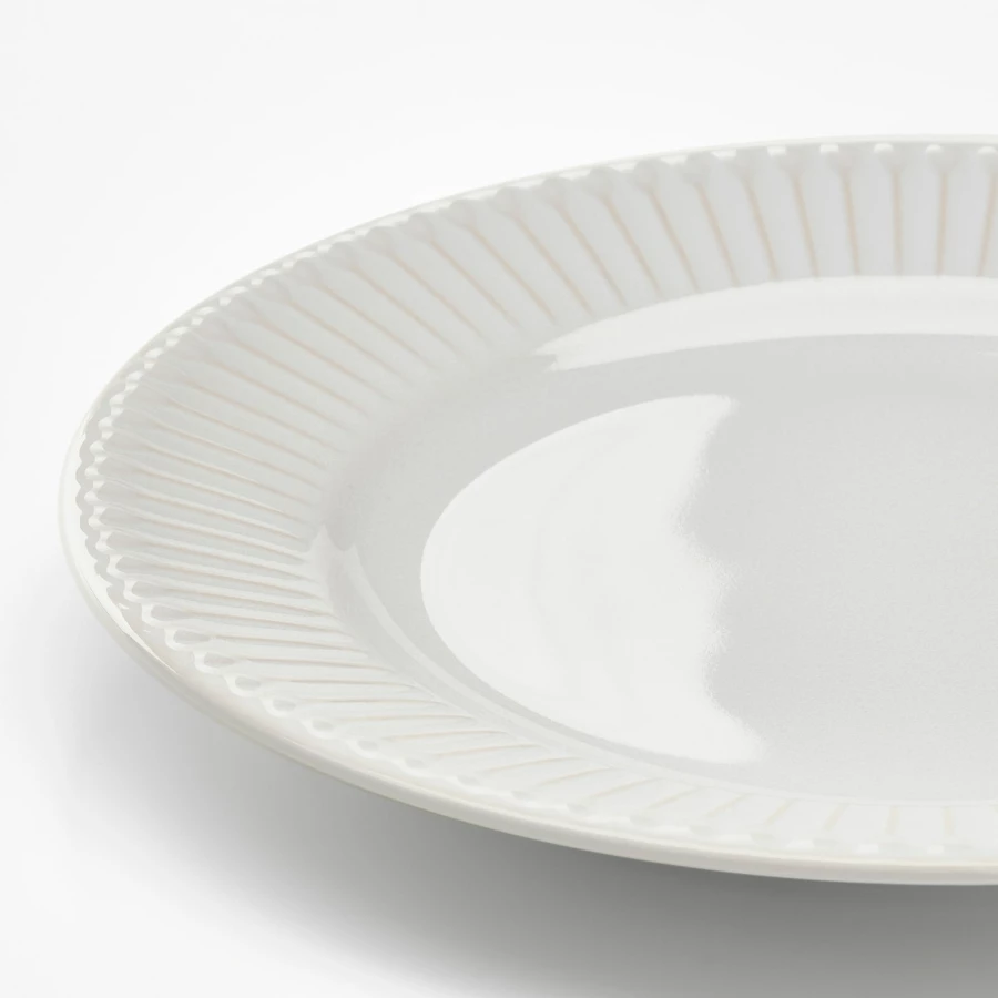 Набор тарелок, 4 шт. - IKEA STRIMMIG, 21 см, белый, СТРИММИГ ИКЕА (изображение №2)