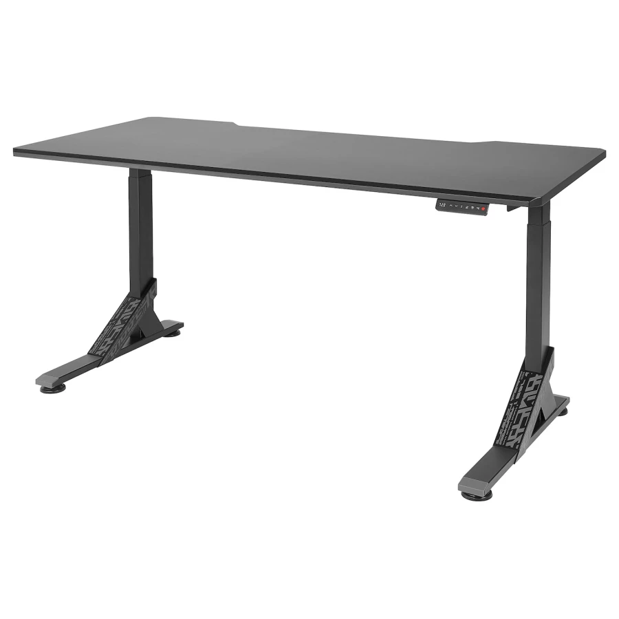 Регулируемый по высоте игровой стол - IKEA UPPSPEL, черный, 180х80х123 см, УППСПЕЛ ИКЕА (изображение №2)