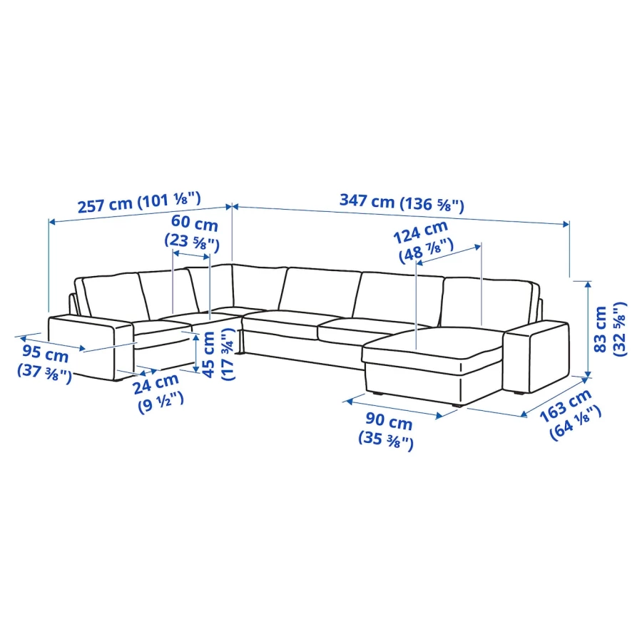 Диван угловой 5-местный с оттоманкой - IKEA KIVIK/КИВИК ИКЕА, темно-зеленый (изображение №5)