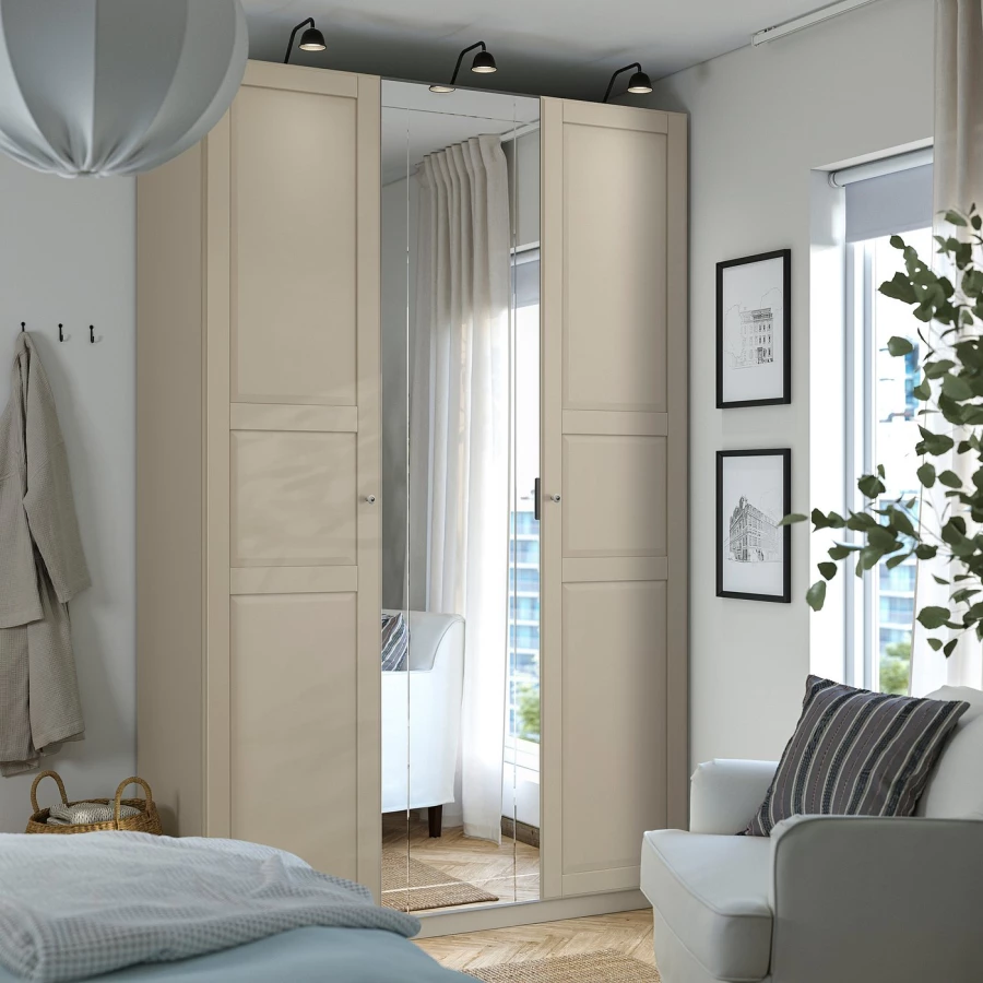 Гардеробная комбинация - IKEA PAX/TYSSEDAL/KAMMARTORP/ ПАКС/ТИССЕДАЛЬ ИКЕА, 236x150x60 см ,бежевый (изображение №2)