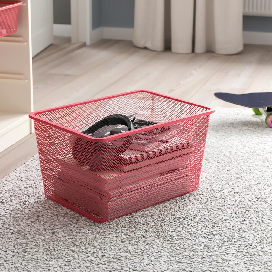 Ящик для хранения - IKEA TROFAST/ ТРУФАСТ ИКЕА, 42x30x23 см, розовый (изображение №2)