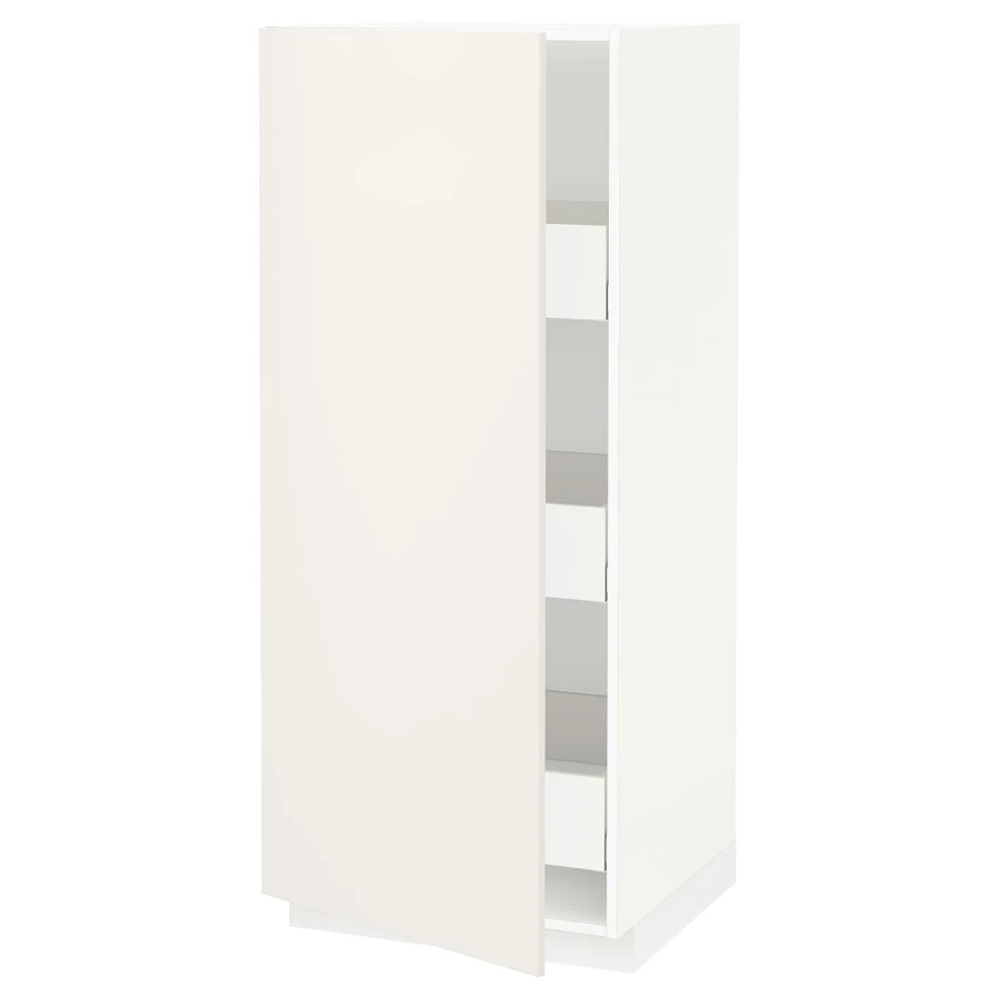 Высокий шкаф с ящиками - IKEA METOD/MAXIMERA/МЕТОД/МАКСИМЕРА ИКЕА, 140х60х60 см, белый (изображение №1)