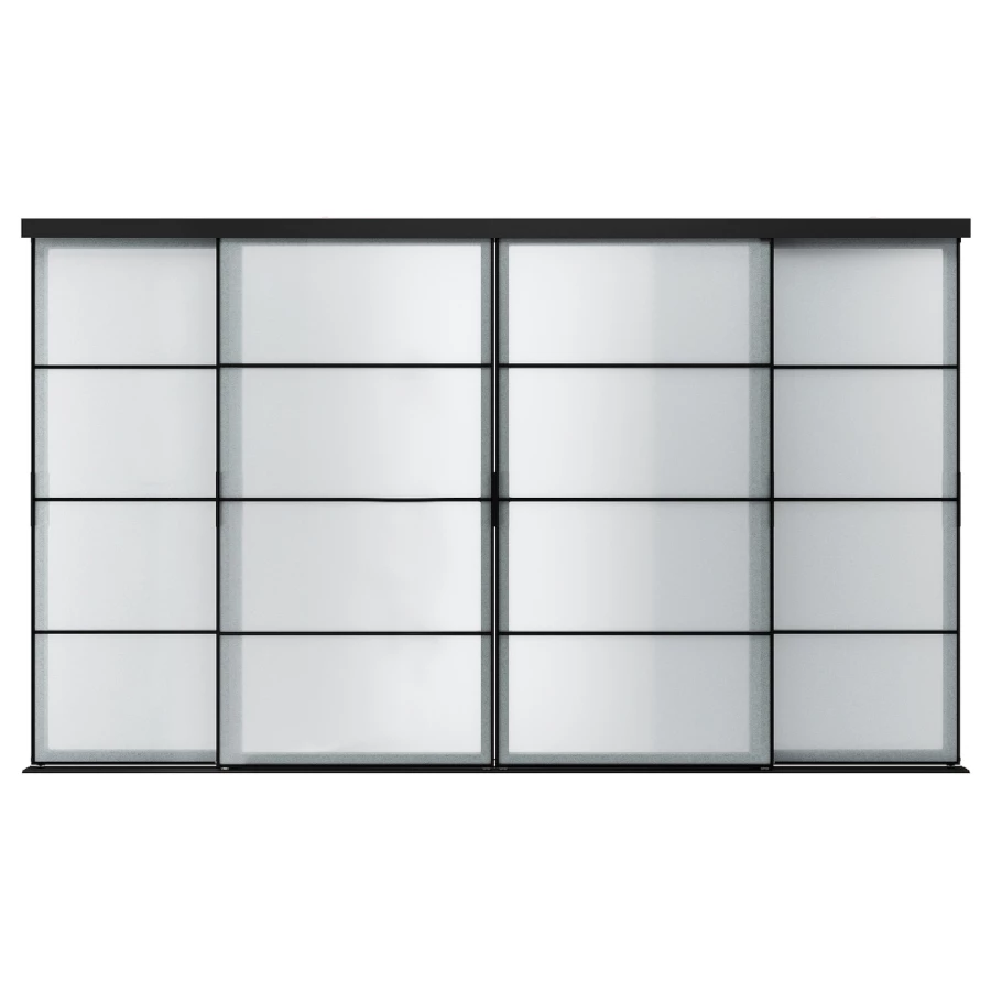 Комбинация раздвижных дверей - SKYTTA/SVARTISDAL   IKEA/ СКЮТТА/СВАРТИСДАЛЬ   ИКЕА, 351х205 см, черный (изображение №1)