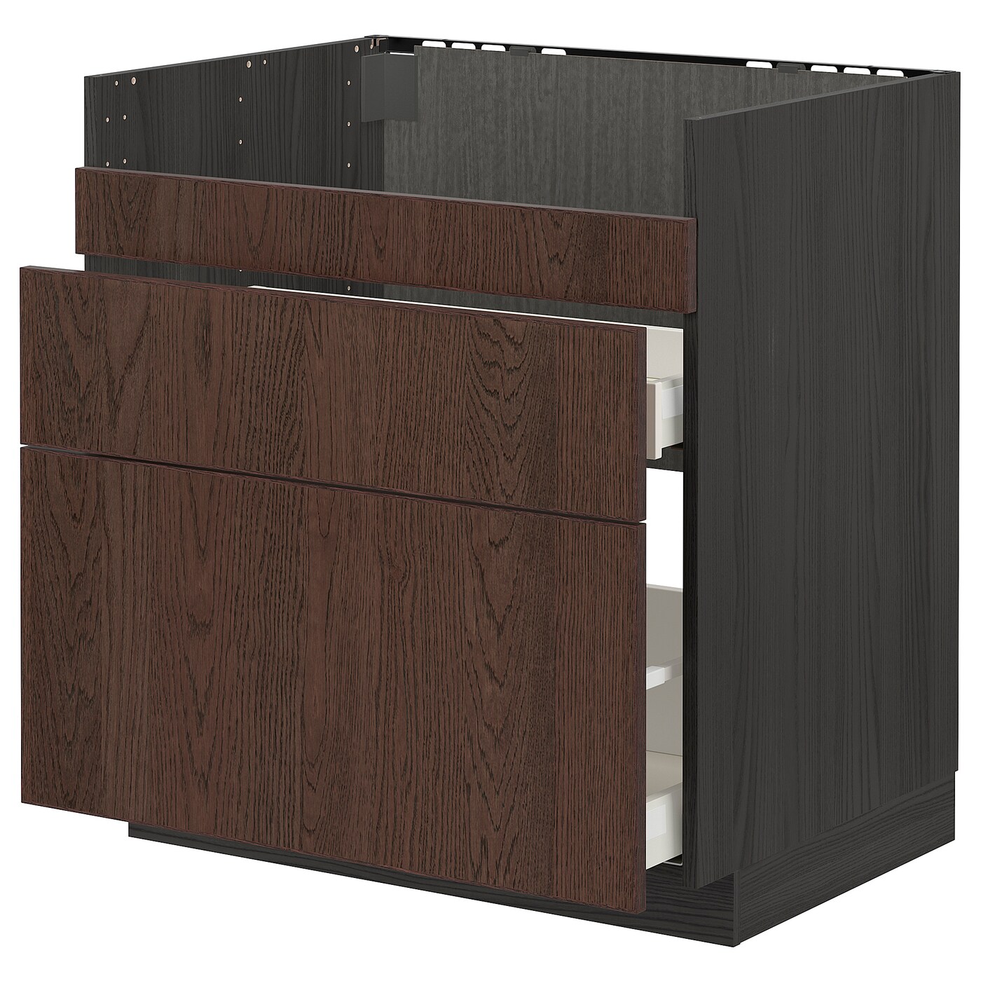 Шкаф под раковину/3 шт/2 шт - METOD / HAVSEN IKEA/ МЕТОД/ХАВСЕН ИКЕА, 88х80 см,  коричневый/черный