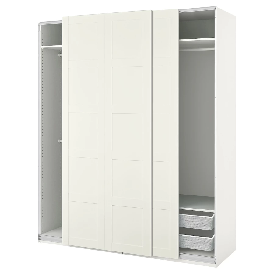 Шкаф-купе - IKEA PAX/BERGSBO/ ПАКС/БЕРГСБУ ИКЕА, 200x66x201 см, белый (изображение №1)
