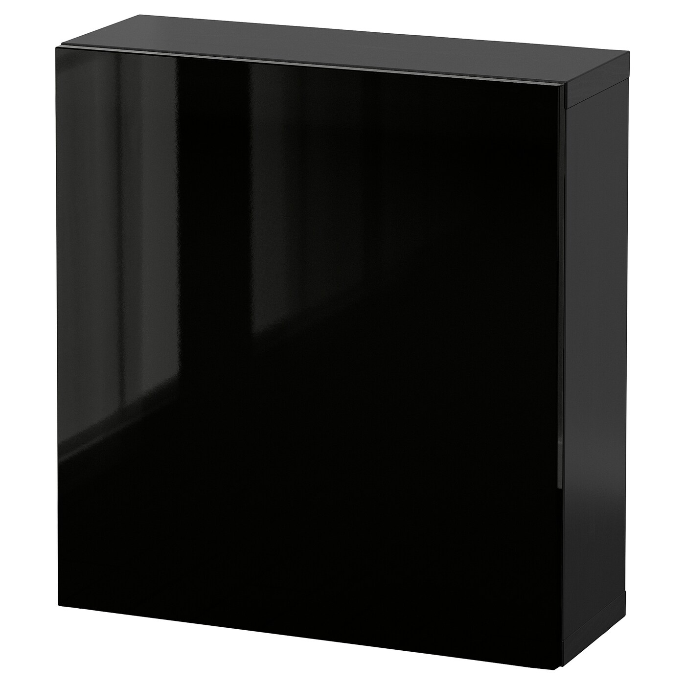 Настенный шкаф - IKEA BESTÅ/BESTA, 60x22x64 см, черный, БЕСТО ИКЕА