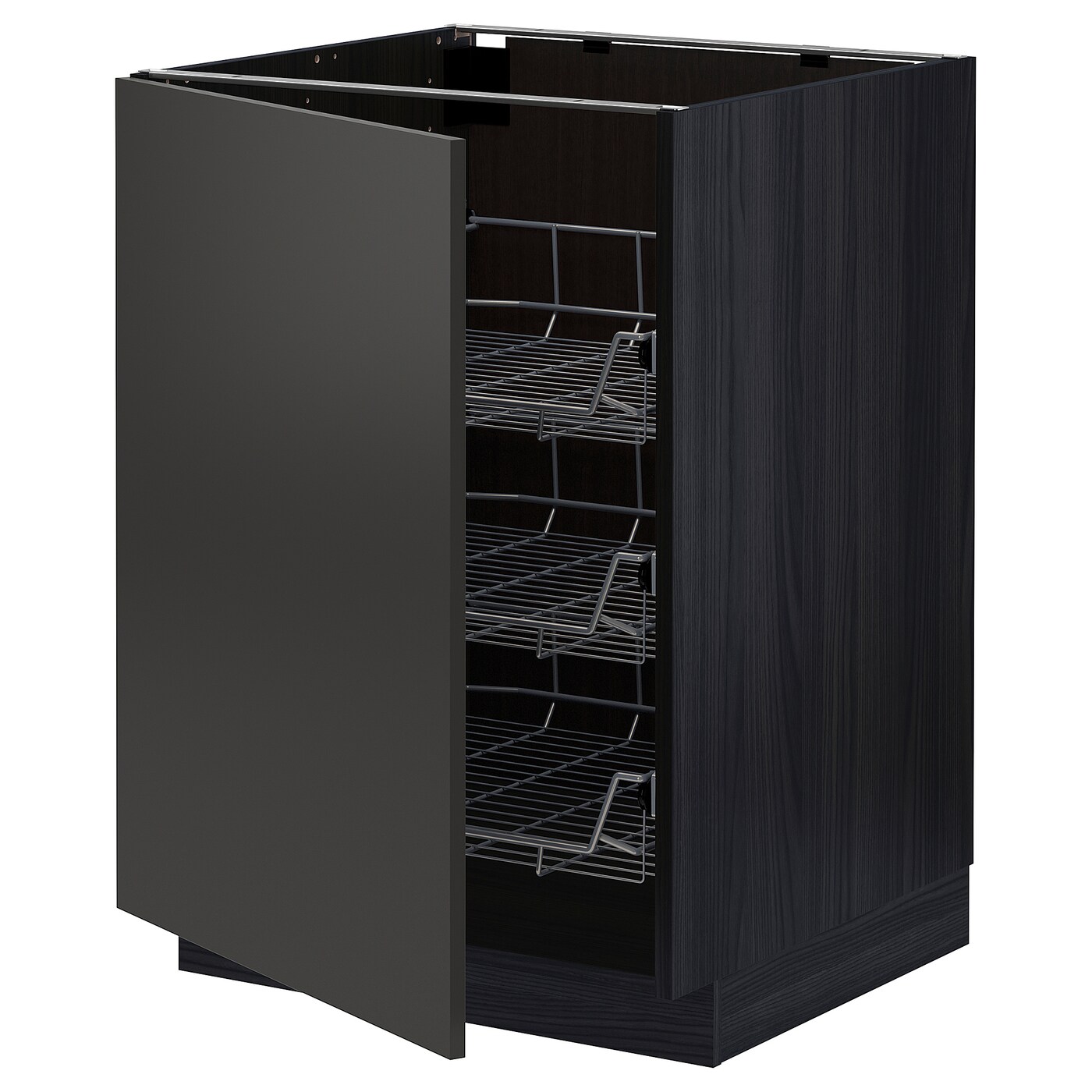 Напольный шкаф - IKEA METOD, 88x62x60см, черный, МЕТОД ИКЕА